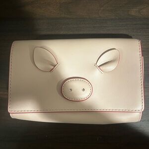KATE SPADE Cute Pig Face Wallet in Cream and Pink